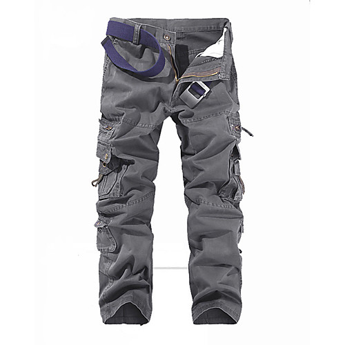 

Basic Men's Outdoor Tactical Cargo Daily Pants Full Length Solid Colored Classic Black Army Green Gray