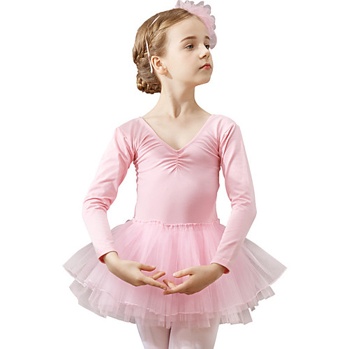 

Ballet Leotard / Onesie Solid Girls' Training Performance Long Sleeve Natural Cotton