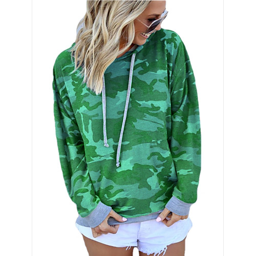

Women's Pullover Hoodie Sweatshirt Camouflage Camo Daily Other Prints Casual Hoodies Sweatshirts Purple Army Green Green