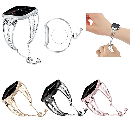 

Smart Watch Band for Fitbit 1 pcs Jewelry Design Stainless Steel Replacement Wrist Strap for Fitbit Versa Fitbit Versa Lite Fitbit Versa 2