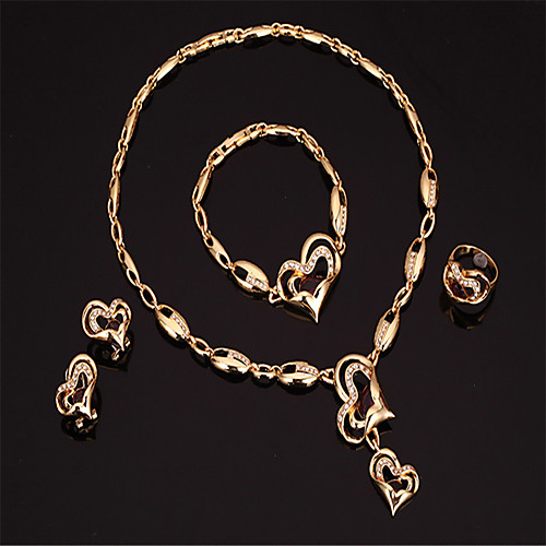

Women's Jewelry Set Bridal Jewelry Sets Tassel Fringe Heart Fashion Gold Plated Earrings Jewelry Gold For Christmas Wedding Party Evening Gift Formal 1 set