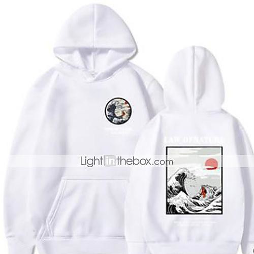 

Women's Men's Pullover Hoodie Sweatshirt Graphic Text Character Hooded Daily Basic Hoodies Sweatshirts Loose Blue Purple Yellow / Letter