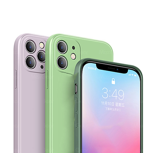 

Case for iPhone 11Pro Max New Square Liquid Silicone Phone Case XS Max Built-in Comfortable Luxury Plush Shockproof Anti-drop 6 7 8Plus SE2020 Protective Case