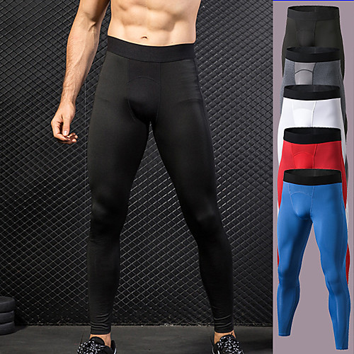

YUERLIAN Men's Running Tights Leggings Compression Pants Athletic Base Layer Bottoms Mesh Patchwork Spandex Winter Fitness Gym Workout Performance Running Training Breathable Quick Dry Moisture