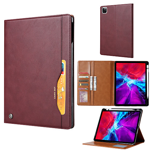 

Case For Apple iPad Pro 12.9'' Ipad Pro 12.9''2020 Card Holder Shockproof Magnetic Full Body Cases Solid Colored PU Leather TPU