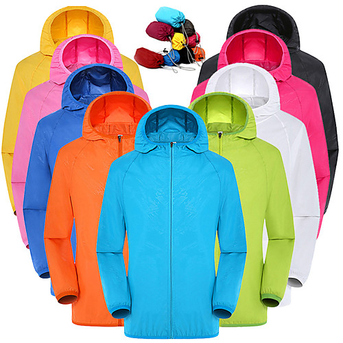 

Women's Men's Long Sleeve Windbreaker Rain Jacket Running Skin Jacket Full Zip Outerwear Top Athleisure Summer Packable UV Sun Protection Quick Dry Hiking Running Jogging Training Exercise Sportswear