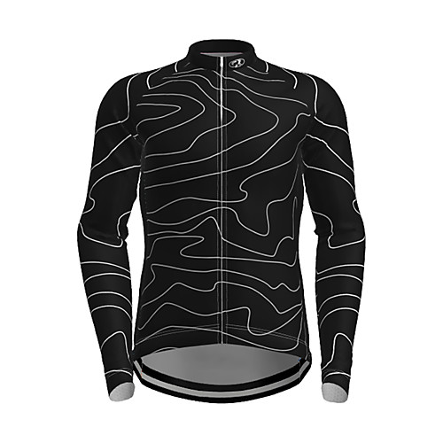 

21Grams Men's Long Sleeve Cycling Jersey Polyester Black Stripes Novelty Bike Jersey Top Mountain Bike MTB Road Bike Cycling Quick Dry Breathable Reflective Strips Sports Clothing Apparel