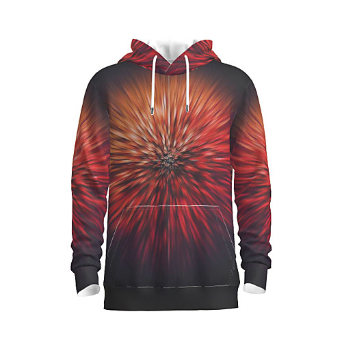 

Men's Pullover Hoodie Sweatshirt Graphic Abstract Hooded Daily 3D Print Basic Hoodies Sweatshirts Orange