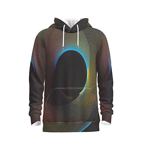 

Men's Pullover Hoodie Sweatshirt Graphic Abstract Hooded Daily 3D Print Basic Hoodies Sweatshirts Black