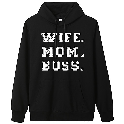 

Women's Hoodie Pullover Graphic Text Letter Monograms Front Pocket Daily Weekend Other Prints Basic Casual Hoodies Sweatshirts Blue Yellow Blushing Pink