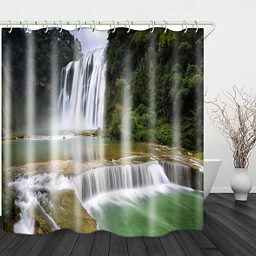 

Cliff Falls Shower Curtains & Hooks Modern Polyester New Design