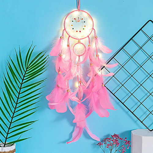 

Dreamcatcher Wind Chime LED Feather Lamp Handmade Christmas Gift Dreamcatcher Ornament Home Christmas Valentine's Day Gift Wall Hanging Decoration