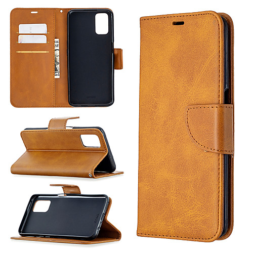 

Case For OPPO Find X2 Lite A5 2020 A9 2020 A72 A52 A92 A31 2020 Card Holder Flip Full Body Cases Solid Colored PU Leather