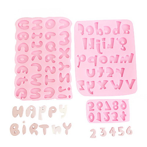 

Silicone Mold Character Number for Cake Pastry Baking Chocolate Candy Fondant Bakeware Round Shape Dessert Mould DIY Decorating