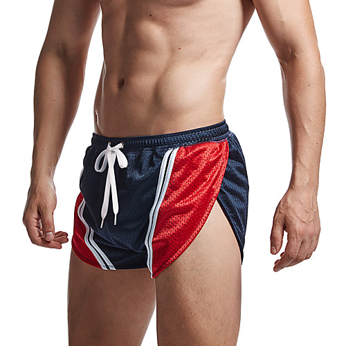 

Men's Sporty Basic Breathable Cycling Quick Dry Outdoor Sports Holiday Weekend Shorts Pants Multi Color Drawstring Patchwork Blue Red Royal Blue Gray