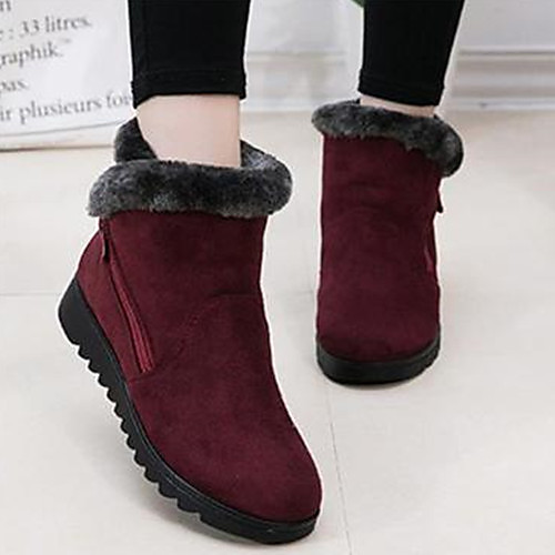 

Women's Boots Snow Boots Flat Heel Round Toe Booties Ankle Boots Casual Daily Nubuck Solid Colored Wine Black Brown / Booties / Ankle Boots / Booties / Ankle Boots