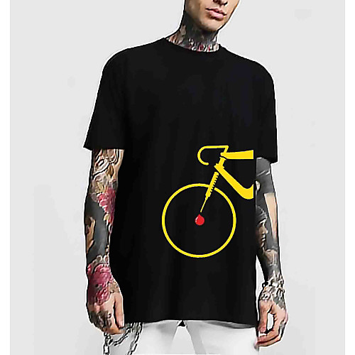 

Men's T shirt 3D Print Graphic Machine Short Sleeve Daily Tops Basic Streetwear Black