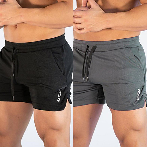 

Men's Running Shorts Athletic Shorts Bottoms Split Drawstring Winter Fitness Gym Workout Running Quick Dry Soft Sweat wicking Sport Solid Colored Dark Gray Gray Khaki Royal Blue White Black / Summer