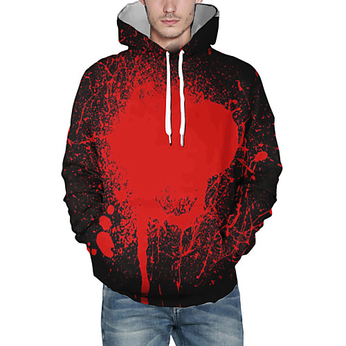 

Men's Pullover Hoodie Sweatshirt Graphic Hooded Daily 3D Print Casual Hoodies Sweatshirts Red