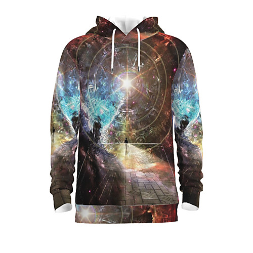 

Men's Pullover Hoodie Sweatshirt Graphic Abstract Hooded Daily 3D Print Basic Hoodies Sweatshirts Brown