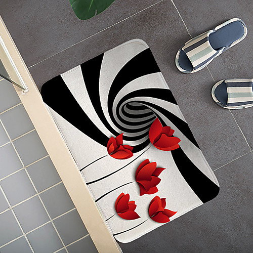 

Creative 3d Printing Multi-color Flower and Abstract Pattern Rugs Anti-slip Floor Mats for Living Room and Bathroom 1pc