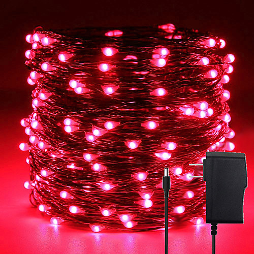 

Minetom Fairy Lights Strip 33Ft 100 LED Waterproof Firefly Lights on Copper Wire with DC12V Adaptor IncludedStarry String Lights for Wedding Indoor Outdoor Christmas Patio Garden Decoration