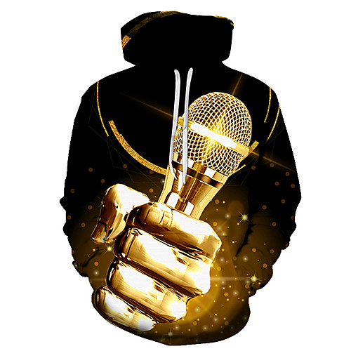 

Men's Hoodie Graphic Music Hooded Daily Basic Hoodies Sweatshirts Black