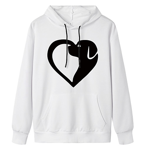 

Women's Hoodie Pullover Heart Daily Weekend Basic Casual Hoodies Sweatshirts Blue Yellow Blushing Pink