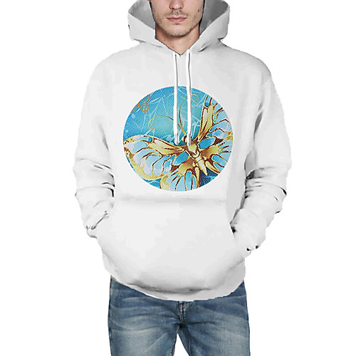 

Men's Pullover Hoodie Sweatshirt Animal Patterned Graphic Hooded Daily 3D Print Basic Hoodies Sweatshirts White