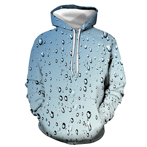 

Men's Pullover Hoodie Sweatshirt Graphic Hooded Daily Going out Casual Hoodies Sweatshirts Light Blue