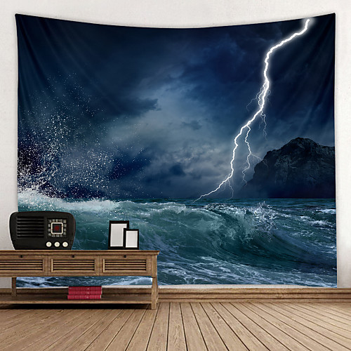 

Thunder and Lightning Digital Printed Tapestry Decor Wall Art Tablecloths Bedspread Picnic Blanket Beach Throw Tapestries Colorful Bedroom Hall Dorm Living Room Hanging