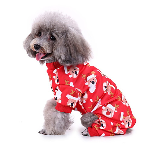 

Dog Halloween Costumes Costume Shirt / T-Shirt Reindeer Animals Cute Christmas Party Dog Clothes Puppy Clothes Dog Outfits Breathable Red Costume for Girl and Boy Dog Polyester S M L XL