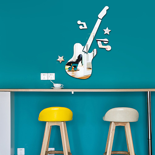 

1 Piece Set Acrylic Art 3D Mirror Guitar Wall Sticker DIY Home Wall Decal Decoration Sofa TV Wall Removable Wall Sticker 2534cm