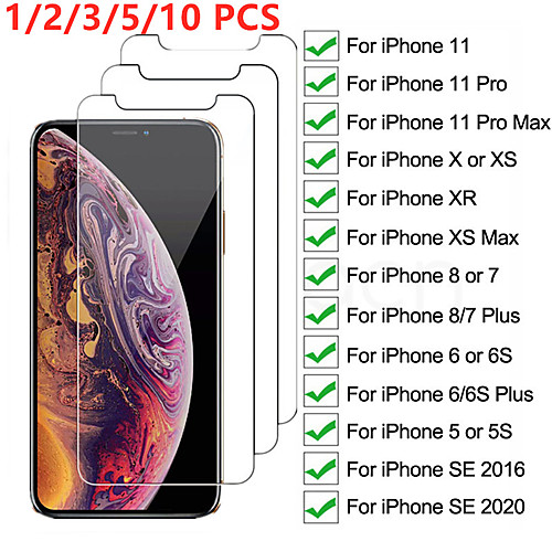 

Phone Screen Protector For Apple iPhone 11 iPhone XR iPhone 11 Pro iPhone 11 Pro Max iPhone XS Tempered Glass 1 pc High Definition (HD) 9H Hardness 2.5D Curved edge Front Screen Protector Phone