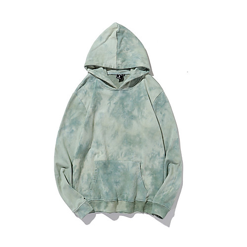 

Men's Pullover Hoodie Sweatshirt Print Tie Dye Hooded Daily Weekend non-printing Party Basic Hoodies Sweatshirts Green