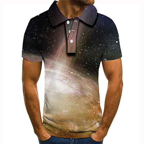 

Men's Golf Shirt Tennis Shirt 3D Print Graphic Print Short Sleeve Daily Tops Basic Light Brown