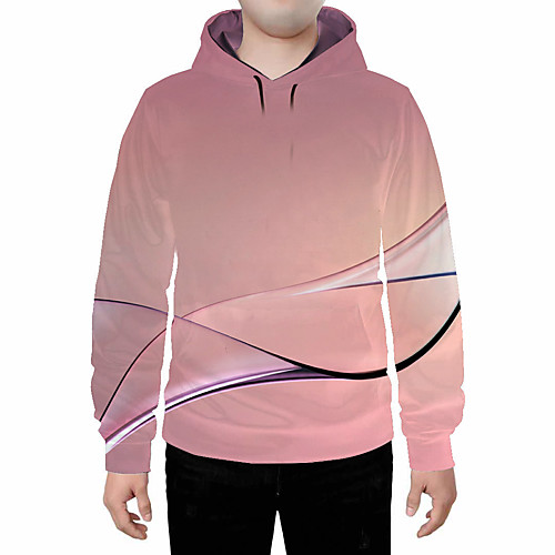 

Men's Plus Size Pullover Hoodie Sweatshirt Abstract Hooded Daily Going out 3D Print 3D Print Casual Hoodies Sweatshirts Blushing Pink
