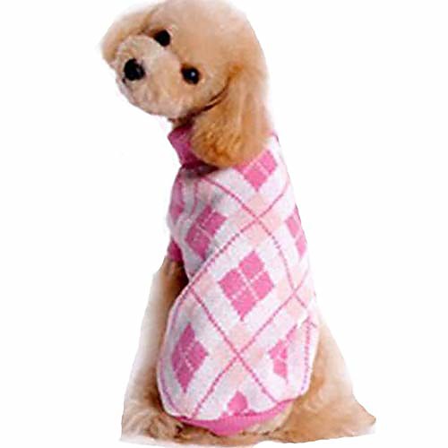 

sisave dogs soft sweatshirt,puppy knitted sweater,pet classic warm clothing (medium, pink)