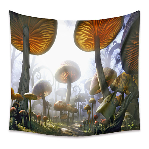

Wall Tapestry Art Decor Blanket Curtain Picnic Tablecloth Hanging Home Bedroom Living Room Dorm Decoration Polyster Red Mushroom Path Beauty Views
