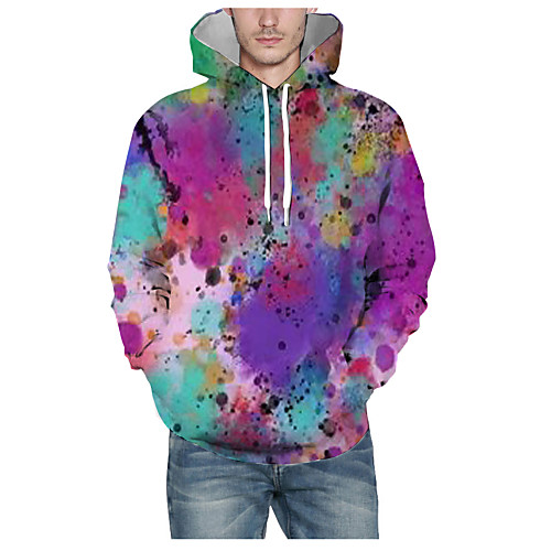 

Men's Pullover Hoodie Sweatshirt Graphic 3D Hooded Daily 3D Print Basic Hoodies Sweatshirts Long Sleeve Rainbow