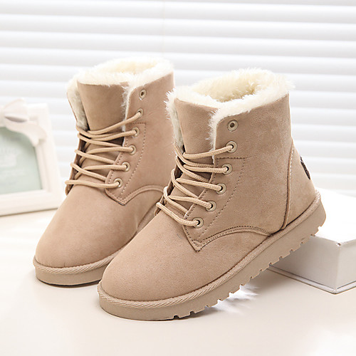

Women's Boots Snow Boots Flat Heel Round Toe Booties Ankle Boots Basic Casual Daily Walking Shoes Suede Solid Colored Wine Watermelon Gray / Booties / Ankle Boots / Booties / Ankle Boots