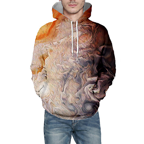 

Men's Pullover Hoodie Sweatshirt Graphic Abstract Hooded Daily 3D Print Basic Hoodies Sweatshirts Long Sleeve Khaki