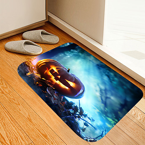 

Halloween Misty Evil Pumpkin Digital Printing Floor Mat Flowers Kitten Girl Modern Bath Mats Nonwoven / Memory Foam Novelty Bathroom