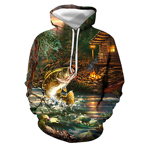 

Men's Unisex Plus Size Pullover Hoodie Sweatshirt Graphic Animal Hooded Daily Going out 3D Print Basic Casual Hoodies Sweatshirts Long Sleeve Blue Green Rainbow