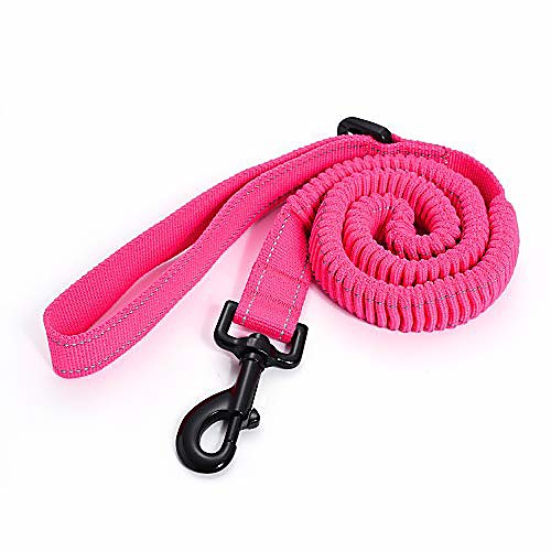 

| bungee dog leash | gentle pull training lead | soft comfort texture | 3-5 feet | for dogs/cats under 20 lb (pink)
