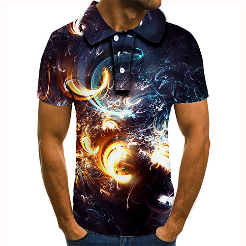 

Men's Golf Shirt Tennis Shirt 3D Print Graphic Print Short Sleeve Daily Tops Basic Black