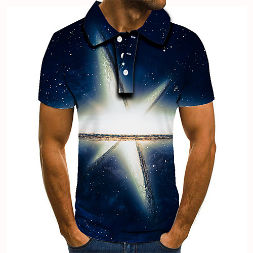 

Men's Golf Shirt Tennis Shirt 3D Print Graphic Print Short Sleeve Daily Tops Basic Black