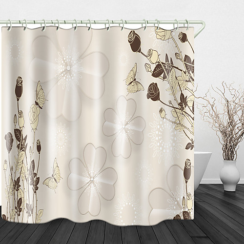 

Four leaf Clover Digital Printing Shower Curtain Shower Curtains Hooks Modern Polyester New Design