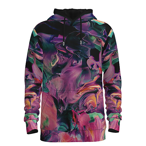 

Men's Pullover Hoodie Sweatshirt Graphic 3D Hooded Daily 3D Print Basic Hoodies Sweatshirts Long Sleeve Purple