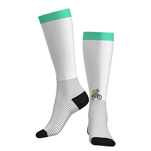 

Compression Socks Long Socks Over the Calf Socks Athletic Sports Socks Cycling Socks Women's Men's Bike / Cycling Breathable Soft Comfortable 1 Pair Stripes Animal Cotton White S M L / Stretchy